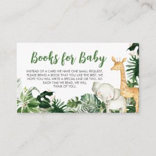 Wild One Safari Baby Shower Bücher für Baby Begleitkarte