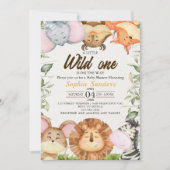 Wild One Safari Baby Shower Einladung (Vorderseite)