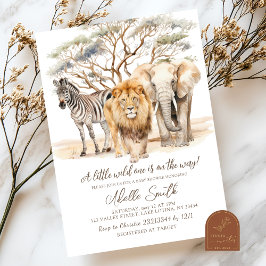 Wild One Safari Baby Shower Einladung