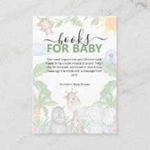 Wild One Safari Baby Shower Enclosure Card