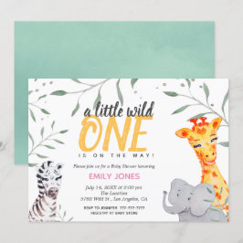 Wild One Safari Baby Shower Girl Einladung