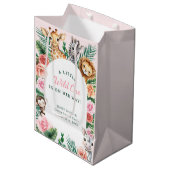 Wild One Safari Baby Shower - Jungle Animinals Mittlere Geschenktüte (Vorderseite Schrägansicht)