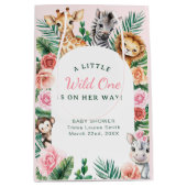 Wild One Safari Baby Shower - Jungle Animinals Mittlere Geschenktüte (Vorderseite)