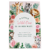 Wild One Safari Baby Shower - Jungle Animinals Mittlere Geschenktüte (Rückseite)