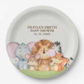 Wild One Safari Baby Shower Pappteller (Vorderseite)