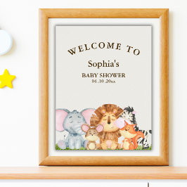 Wild One Safari Baby Shower Poster