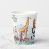 Wild One Safari Birthday Paper Cup Pappbecher (Vorderseite)