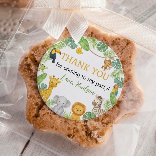 Wild One Safari Birthday Party Runder Aufkleber