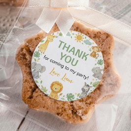 Wild One Safari Birthday Runder Aufkleber