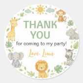 Wild One Safari Birthday Runder Aufkleber (Vorderseite)