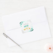 Wild One Safari Blue und Gold Leopard 1. Geburtsta Quadratischer Aufkleber (Umschlag)