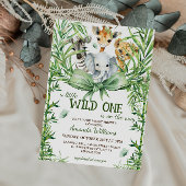 Wild One Safari Bow Baby Shower Einladung