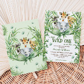 Wild One Safari Bow Baby Shower Einladung
