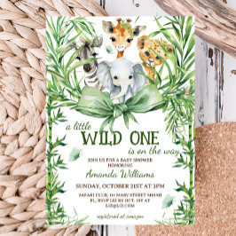 Wild One Safari Bow Baby Shower Einladung