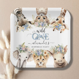 Wild One Safari Boy 1. Geburtstag Papierplatte Pappteller