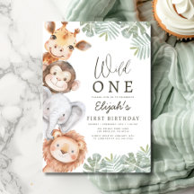 Wild One Safari Boy's 1. Geburtstag