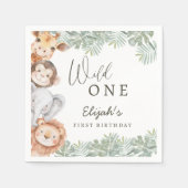 Wild One Safari Boy's 1st Birthday Serviette (Vorderseite)