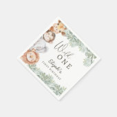 Wild One Safari Boy's 1st Birthday Serviette (Ecke)