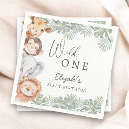 Wild One Safari Boy's 1st Birthday Serviette