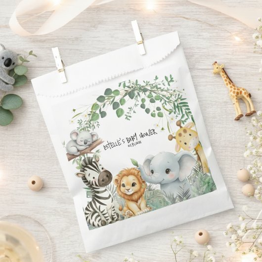 Wild One Safari Cute Jungle Animals Baby Shower Geschenktütchen