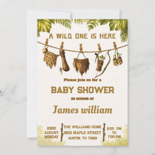 Wild One Safari Dschungel-Baby-Party-Einladung Einladung