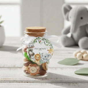 Wild One Safari Dschungeltiere Jungen Baby Shower  Geschenkanhänger