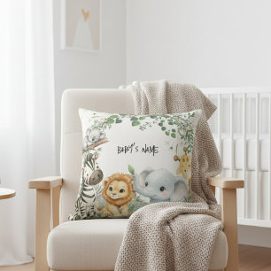 Wild One Safari Dschungeltiere Süßer Junge Baby Sh Kissen