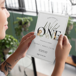 Wild One Safari Einladung zum ersten Geburtstag