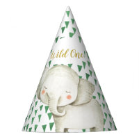 Wild One Safari Elefant Birthday Party Hat