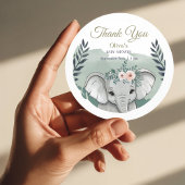 Wild One Safari Elephant Baby Shower Classic Round Runder Aufkleber