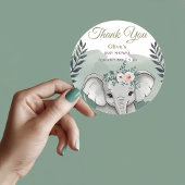 Wild One Safari Elephant Baby Shower Classic Round Runder Aufkleber