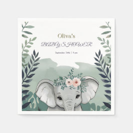 Wild One Safari Elephant Baby Shower Napkins Serviette