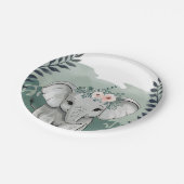 Wild One Safari Elephant Baby Shower Paper Teller (Schrägansicht)