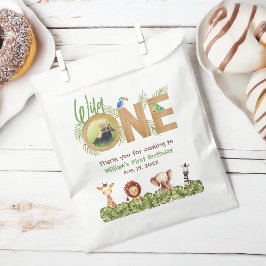 Wild One Safari Erster Geburtstag Foto Holztiere Geschenktütchen