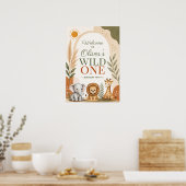 Wild One Safari Erster Geburtstag Poster (Küche)