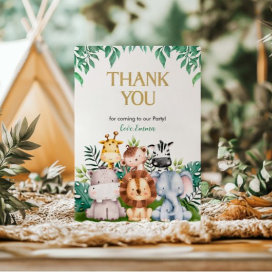 Wild ONE Safari Geburtstag Danke Karte