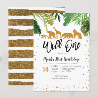 Wild One Safari Geburtstag Einladung