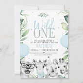 Wild One Safari Geburtstag Einladung für einen Jun (Vorderseite)