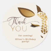 Wild one Safari Geburtstag vielen Dank Runder Aufkleber (Vorderseite)