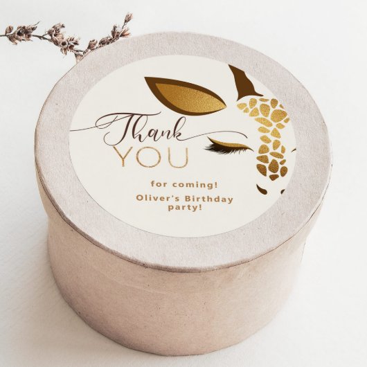 Wild one Safari Geburtstag vielen Dank Runder Aufkleber