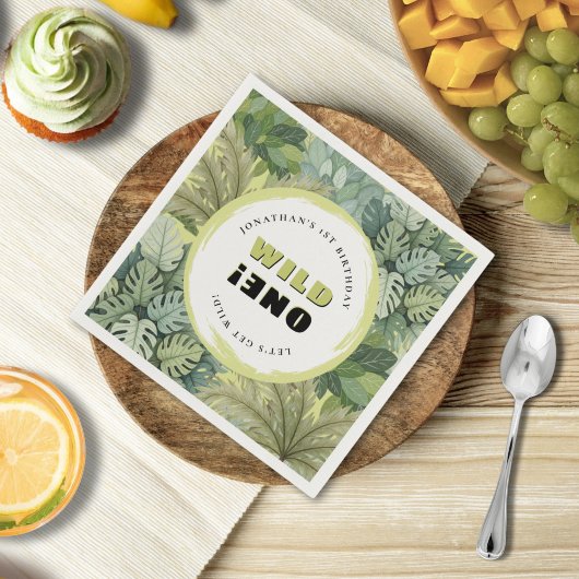 Wild One Safari Geburtstagspapier Napkin Serviette