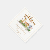 Wild One Safari Geburtstagsparty Napkins Serviette (Ecke)