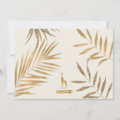 Wild One Safari geschlechtsneutrale Giraffe Geburt Einladung (Rückseite)