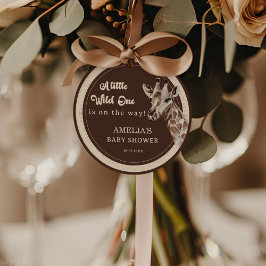 Wild One Safari Giraffe Baby Dusche Geschenkanhänger