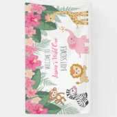 Wild one Safari / Girl Jungle BABY Dusche willkomm Banner (Vertikal)