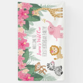 Wild one Safari / Girl-Jungle-Thema Begrüßungszeic Banner (Vertikal)