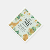 Wild One Safari Green Gold Neutral Baby Dusche Serviette (Ecke)