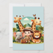 Wild One Safari Jungle Animal - Einladung zum Gebu (Rückseite)