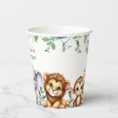 Wild One Safari Jungle Animals 1. Geburtstag Pappbecher (Rückseite)