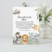 Wild One Safari Jungle Animals Boy Baby Shower Dankeskarte (Stehend Vorderseite)
